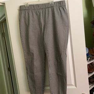 Black gingham ankle pants